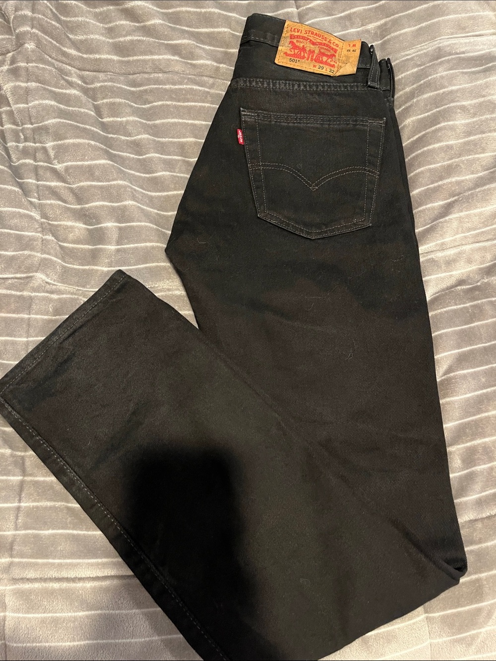 Levi's 501 Black Button Up Straight Leg Jeans